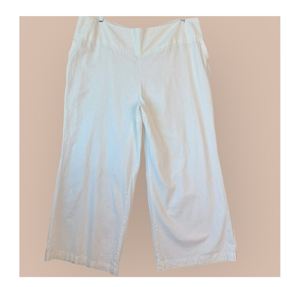 Cato Est 1946 Linen Blend Wide Leg Lounge Pants Pullon Women Plus 26/28W White